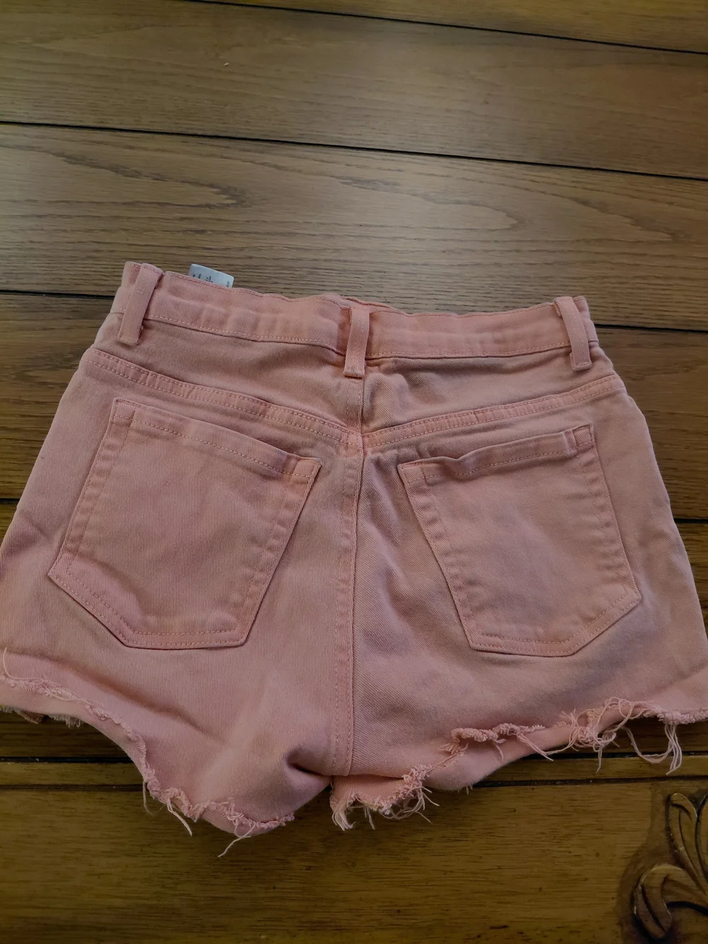 Gloria Vanderbilt Soft Pink Frayed Hem Denim Shorts